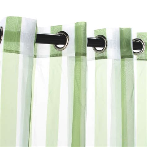 Shop Green Stripe Escape Outdoor Curtain With Grommets
