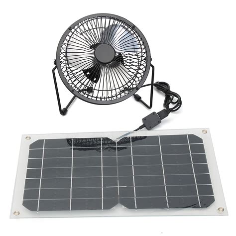 10w Usb Solar Panel Powered Mini Fan Waterproof Portable Ventilation H