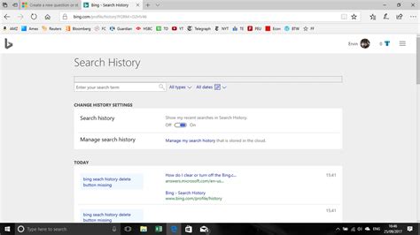 Clear Bing Search History Microsoft Community