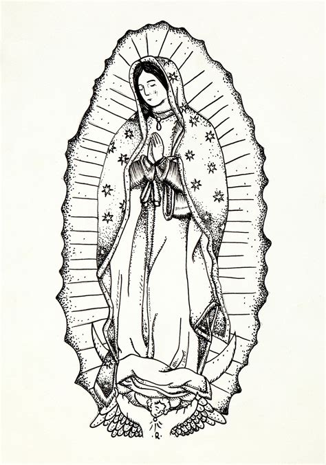 Our Lady Of Guadalupe Virgin Mary Virgin Of Guadalupe Drawings Art