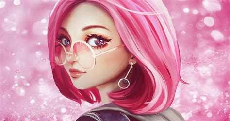 Pink Hair Sun Glasses Fantasy Girl 8k Hd Fantasy Girls