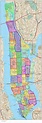 Map of Manhattan neighborhood: surrounding area and suburbs of Manhattan