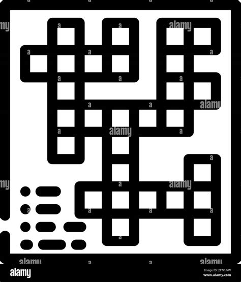 Icono De Línea De Juego De Crucigrama Ilustración Vectorial Negro