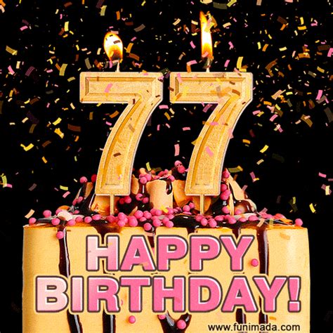 Happy 77th Birthday Cake  And Video With Sound Free Download