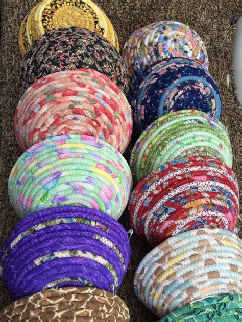 Small Rope Bowls Clothesline Fabric Basket Coiled Etsy
