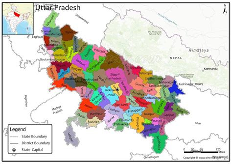 Uttar Pradesh Up District Map List Of Districts In Uttar Pradesh