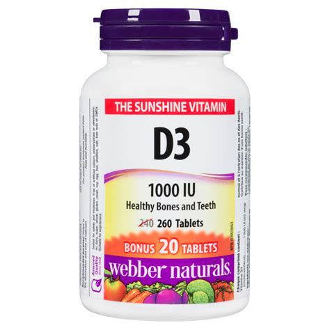 Webber Naturals The Sunshine Vitamin D3 1000 Iu 260 Tablets Weshineca Health And Beauty