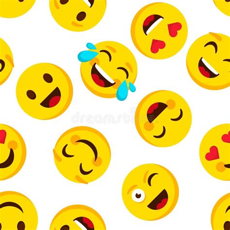 Emoticon Tło Emojis Zabawne Słodkie Twarze Kreskówka Wektor Dziecięcy