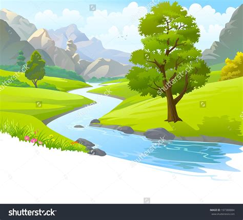 Drawing Of Hill Scenery River Clipart Beautiful Scenery Pencil And In