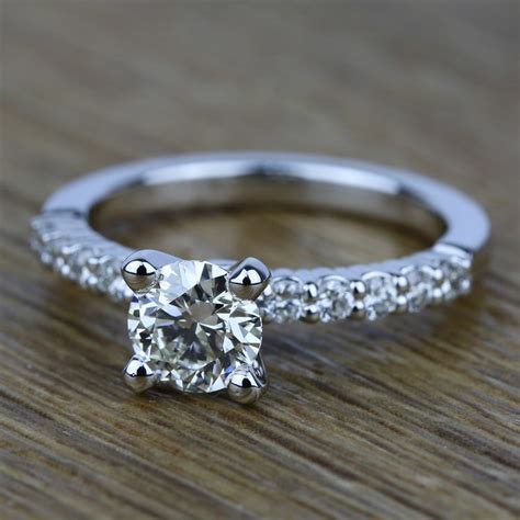 Delicate Shared Prong Diamond Engagement Ring In White Gold