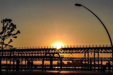 Silhouette Of The Rio Tinto Pier Under The Sunlight During The Sunset