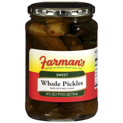 Farmans Sweet Whole Pickles 24 Fl Oz Jar Moms Priority