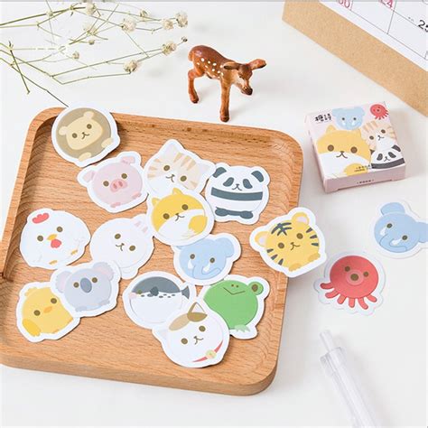 45pcslot Cute Animal Mini Paper Sticker Decoration Diy Ablum Diary