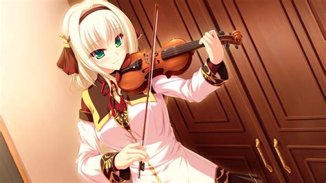 X Resolution Female Anime Character Playing Violin Hd Wallpaper Wallpaper Flare