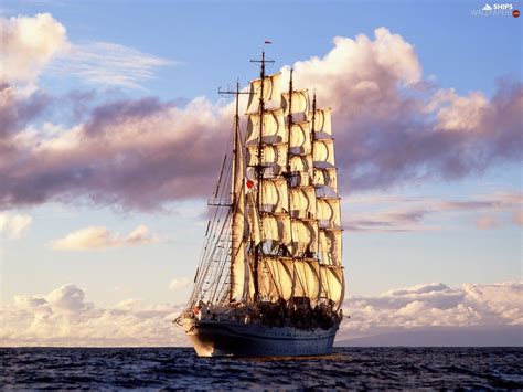 Clouds Sailing Vessel Sea Ships Wallpapers 1600x1200