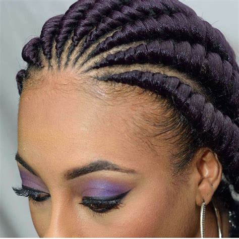 The next time you're looking for some fresh hair inspiration, remember ghana braids. Purple Ghana Braids | African hair braiding styles, Cornrow ponytail, Braided hairstyles