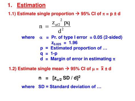 Ppt Sample Size Estimation Powerpoint Presentation Free Download