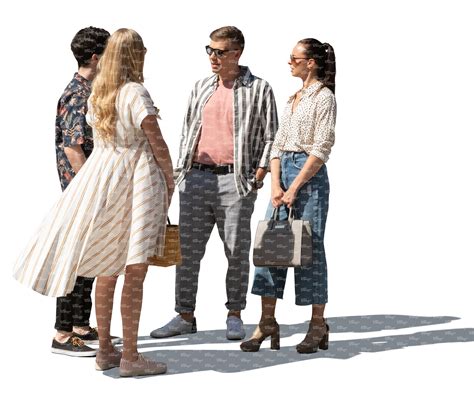 Cut Out Group Of Four People Standing And Talking Vishopper