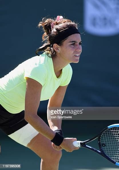 Wta Tennis Player Ana Sofia Sánchez Waits For A Serve In A Match