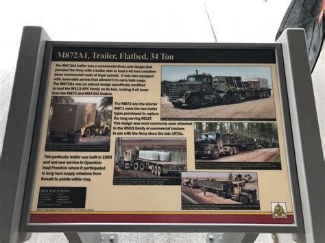 M872a1 Trailer Flatbed 34 Ton Historical Marker