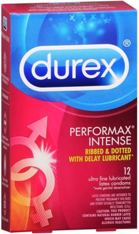 Durex Performax Intense Condoms Lubricated Latex 12 Ea Pack Of 2