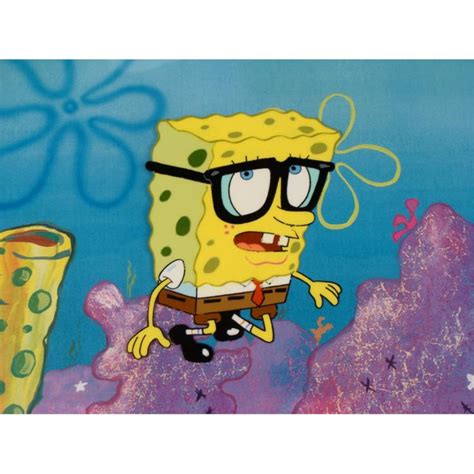 Original Spongebob Animation Cel And Background Glasses