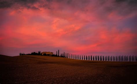 Nature Sunset Sky Tuscany Italy Wallpapers Hd Desktop And Mobile