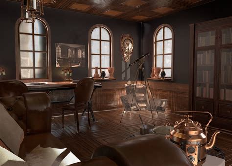 3d Model Steampunk Interior Vr Ar Low Poly Rigged Animated Cgtrader
