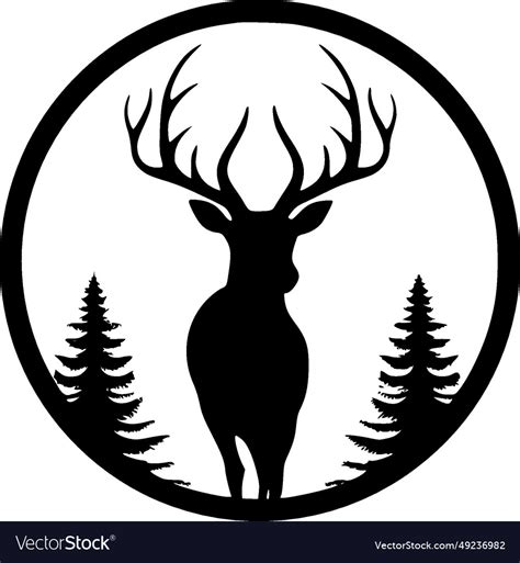 Reindeer Minimalist And Flat Logo Royalty Free Vector