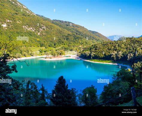 Lake Of Tenno Italian Lago Di Tenno In Trentino Italy Stock Photo