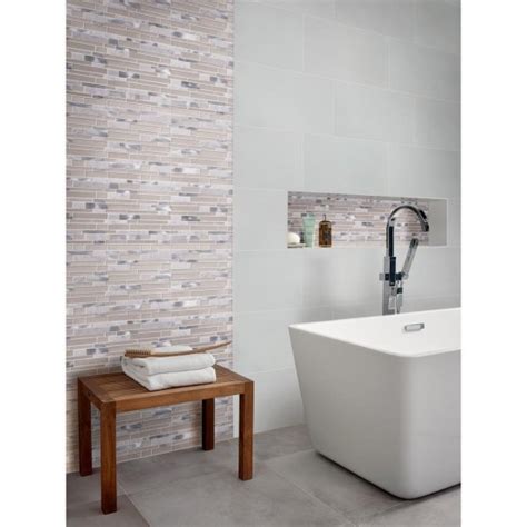 12x24 Adella White Satin Matte Finish Ceramic Wall Tile