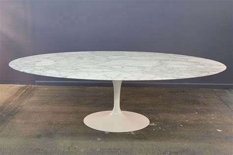 eero saarinen marble top oval dining table for knoll at 1stdibs