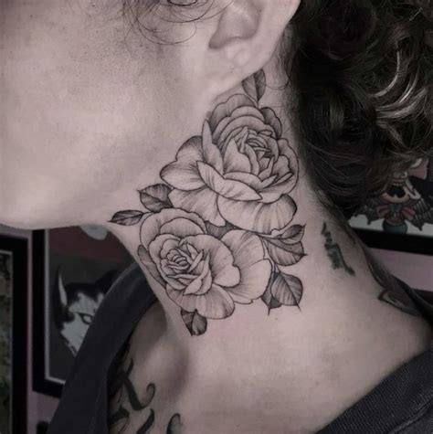 25 Neck Tattoos Which Are Classy And Unique Neck Tattoos Women Rose