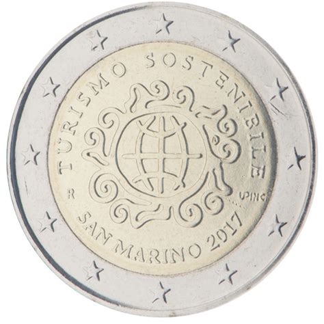 San Marino 2 Euro Coin International Year Of Sustainable Tourism 2017