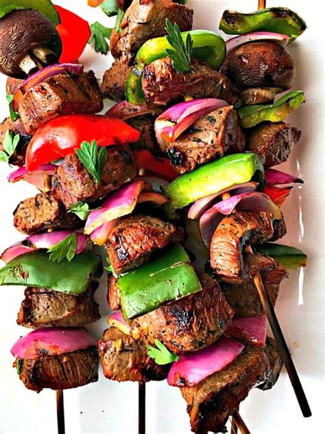 Grilled Steak Kabobs Marinated With Vegetables A Gouda Life Recipe