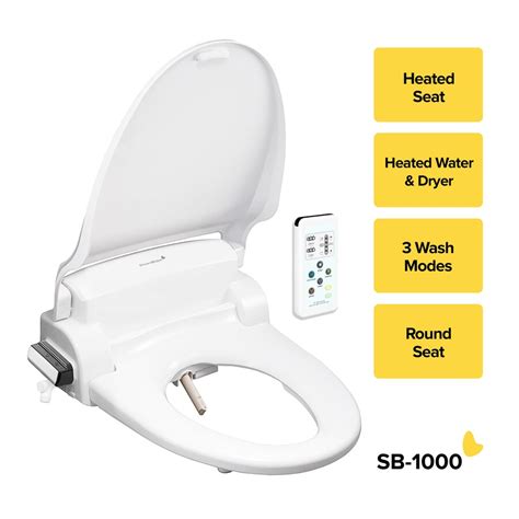 Smartbidet Plastic Round Slow Close Heated Bidet Toilet Seat At