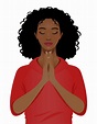 Clip Art Of A African American Woman Praying Illustrations, Royalty ...