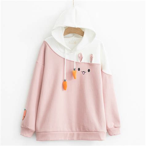 Japanese Women Hoodies Anime Lovely Pullover Kawaii Rabbit Sweatshirt