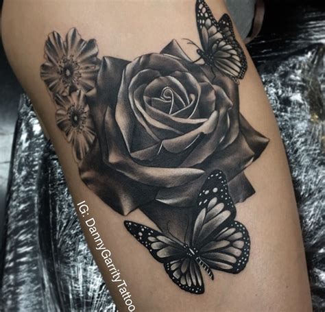 Butterfly On Rose Tattoo • Arm Tattoo Sites