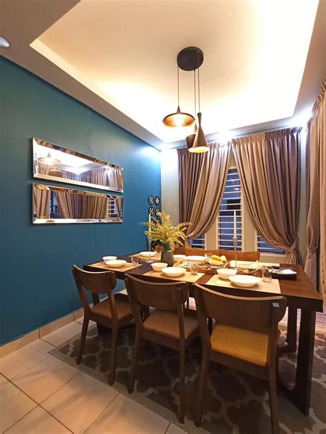 Cat dinding geometris, gambar dinding geometri, cat dinding motif kotak, cat kamar geometris, cara mengecat tembok geometris, kreasi cat tembok, cara cat dinding bercorak. Idea Ubahsuai Dinding Ruang Makan Kepada Accent Wall - Hias.my