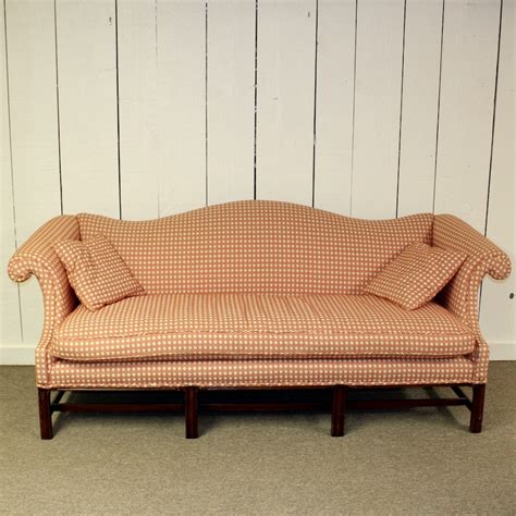 Vintage Camel Back Sofa With New Upholstery Ebth