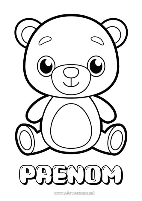 Coloriage N°1635 Ours Mignon Animal