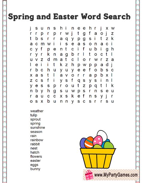 5 Free Printable Spring And Easter Word Search Puzzles