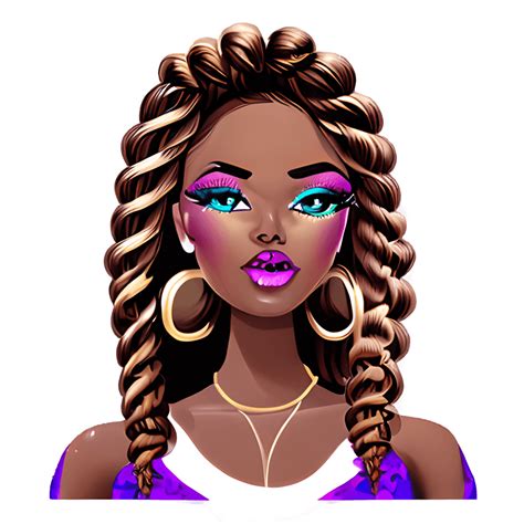 Beautiful Cocoa Skin Rapper Female With Stunning Makeup And Long Hair · Creative Fabrica