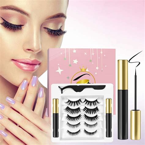 cosprof 7pcs kit of magnetic eyelashes and eyeliner with natural look and reusable false lashes