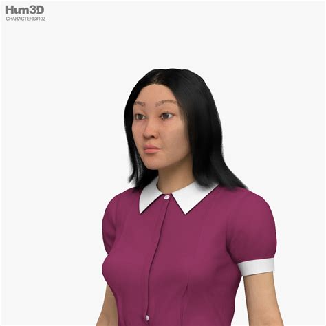 Hotel Maid Asian 3d Model Characters On 3dmodels