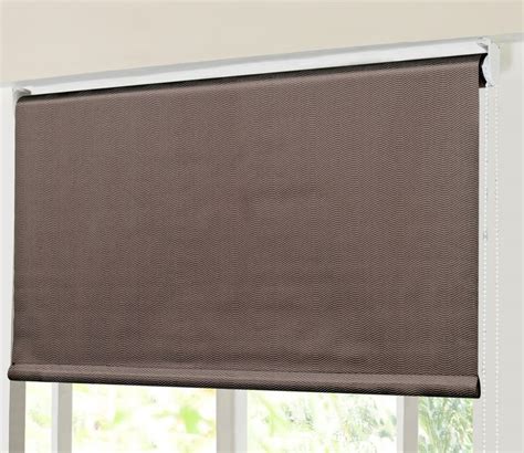 Buy Blackout Jacquard Roller Blinds For Windows Brown 84 X 44 Inch