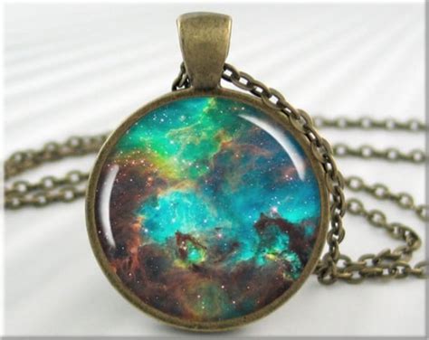 Nebula Space Pendant Necklace Resin Jewelry Charm Hubble Etsy