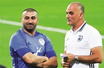 Interim coach Alon Hazan (right) and midfielder Eran Levy (left)