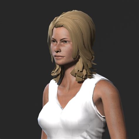 Beautiful Woman Rigged D Game Character Low Poly D Model Cad Files